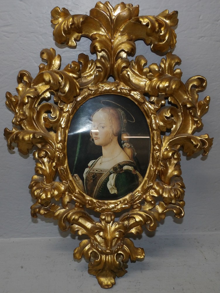 19th Century Gilded Carved Wood Frame with Print: 19th Century Gilded Carved Wood Frame with Print. 22" x 17" ALL DESCRIPTIONS AND ANY CONDITION STATEMENT GIVEN BY LANGSTON AUCTION GALLERY ARE STRICTLY OPINIONS AND LANGSTON'S SHALL HAVE NO