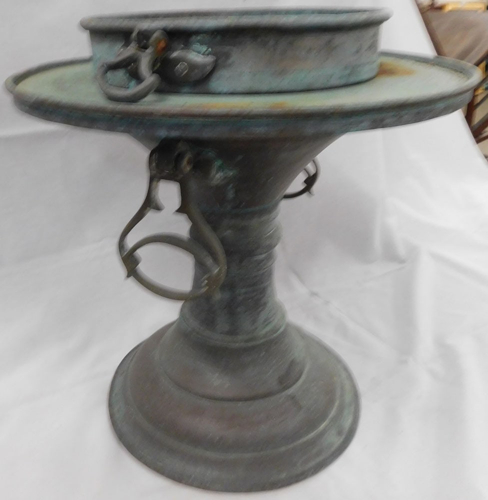 Antique Two Piece Brass Planter - 2