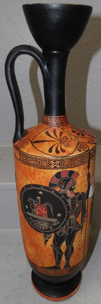 Hand Painted Porcelain Egyptian Vase with Inscription on Base (1 of 6)