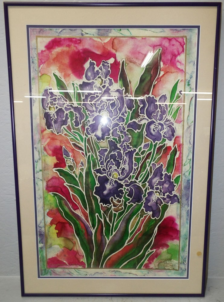 Framed Modern Watercolor Still Life Artist Signed: Framed Modern Watercolor Still Life Artist Signed . 30 1/4" x 20 1/4" ALL DESCRIPTIONS AND ANY CONDITION STATEMENT GIVEN BY LANGSTON AUCTION GALLERY ARE STRICTLY OPINIONS AND LANGSTON'S SHALL HAVE