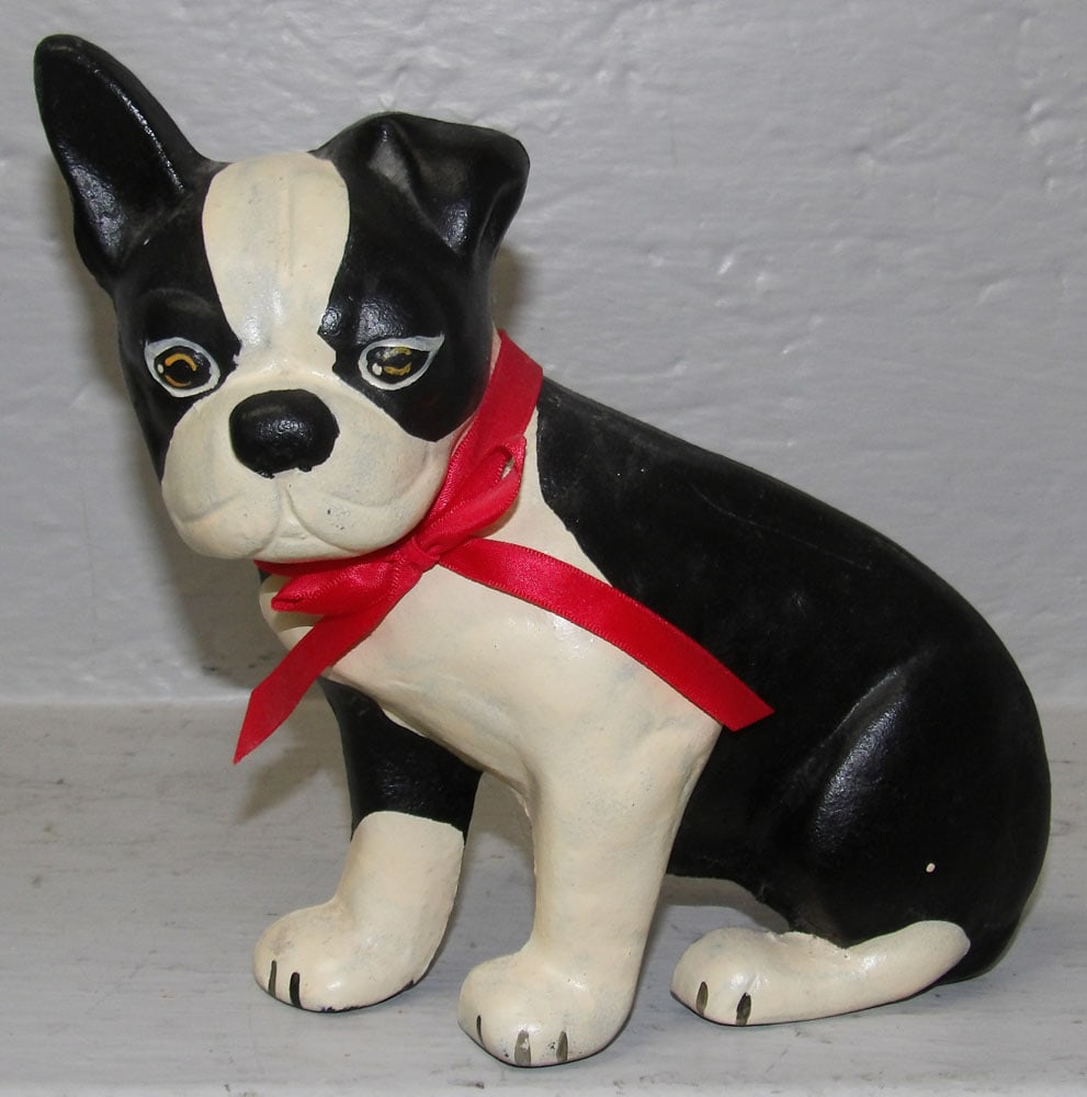 Painted Cast Iron Boxer Door Stop: Painted Cast Iron Boxer Door Stop. 7 1/2" H 8" W ALL DESCRIPTIONS AND ANY CONDITION STATEMENT GIVEN BY LANGSTON AUCTION GALLERY ARE STRICTLY OPINIONS AND LANGSTON'S SHALL HAVE NO RESPONSIBILITY FOR