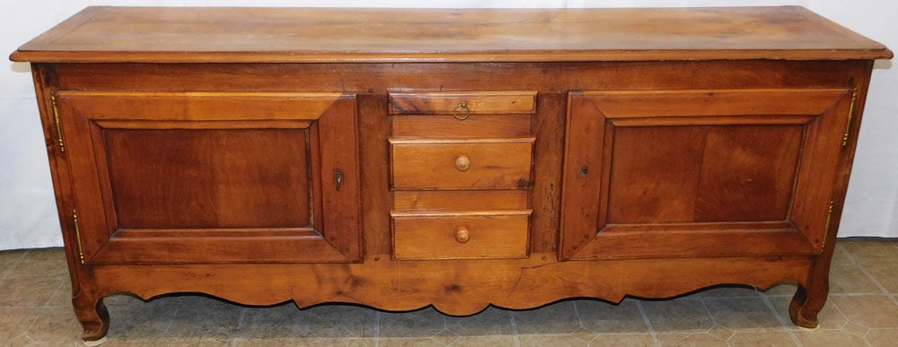 Cherry French Provincial Two Door Three Drawer Low Cabinet (1 of 8)