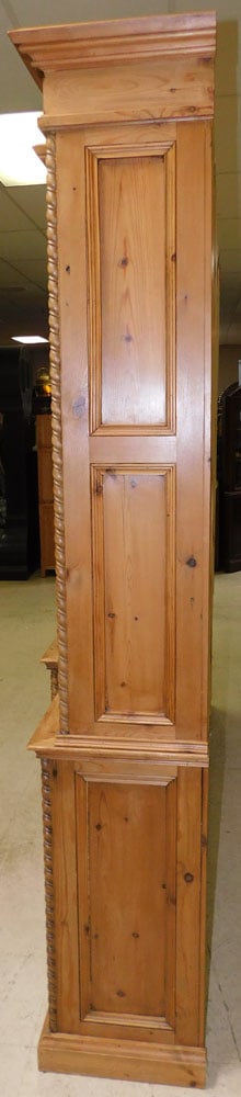 Bleached Pine Two Piece Glass Door Breakfront - 7