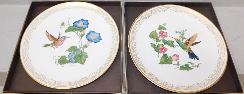 Two Hand Painted Porcelain Plates by The Edward Marshall Boehm Collection in Boxes (1 of 6)