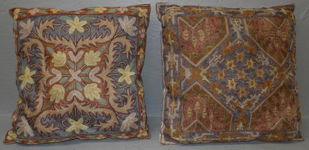 Pair of Embroidered Pillows (1 of 6)