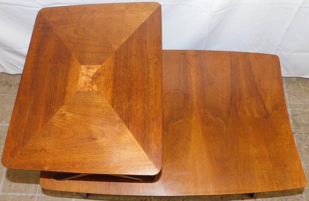 Walnut Mid Century Modern Step End Table - 3