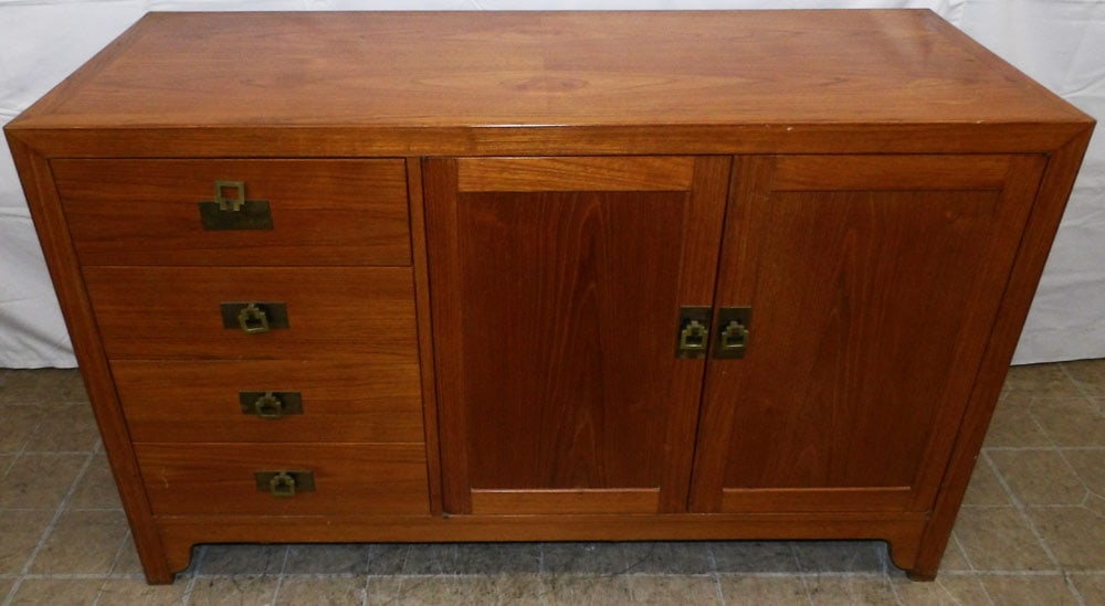 Oriental Teak Wood Server: Oriental Teak Wood Server . 34" H 54" W 20" D ALL DESCRIPTIONS AND ANY CONDITION STATEMENT GIVEN BY LANGSTON AUCTION GALLERY ARE STRICTLY OPINIONS AND LANGSTON'S SHALL HAVE NO RESPONSIBILITY FOR