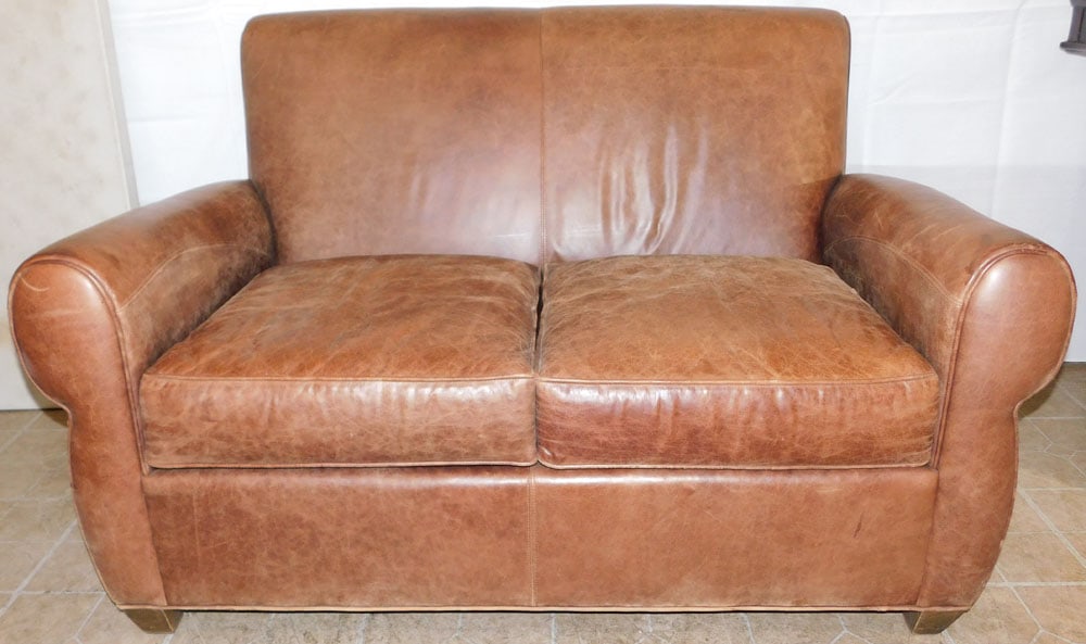 Leather Upholstered Loveseat by Vintage Metro Furnishings (1 of 4)