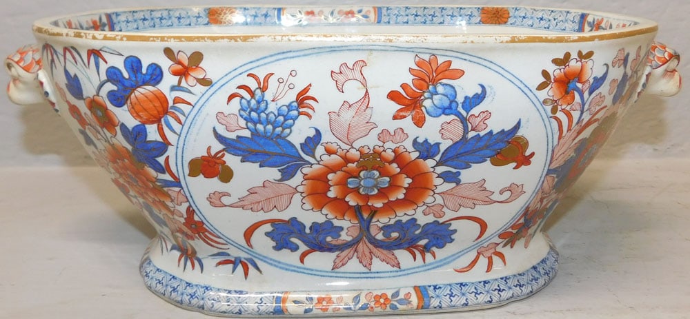 Antique Spode Porcelain Jardiniere with Dolphin Handles (1 of 6)