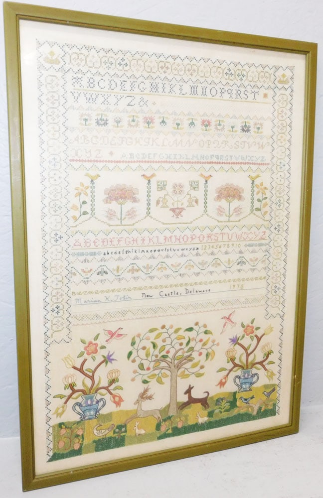 Framed Needlework Sampler (1 of 9)