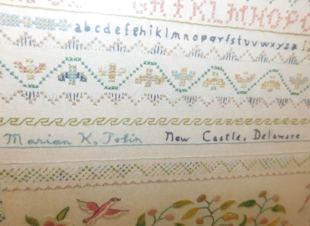 Framed Needlework Sampler - 4