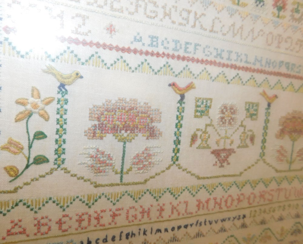 Framed Needlework Sampler - 5