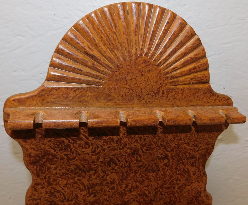 Walnut Grain Painted Spoon Rack - 2