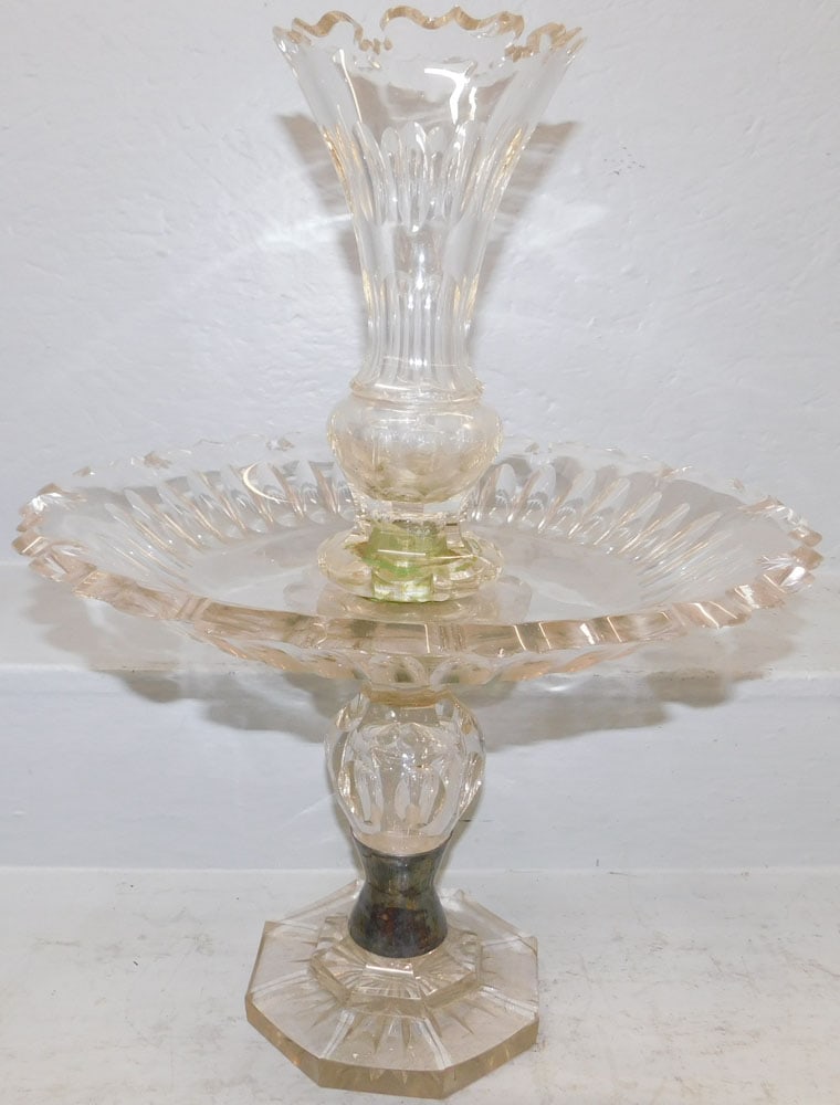 Antique Anglo Cut Three Part Epergne (1 of 5)