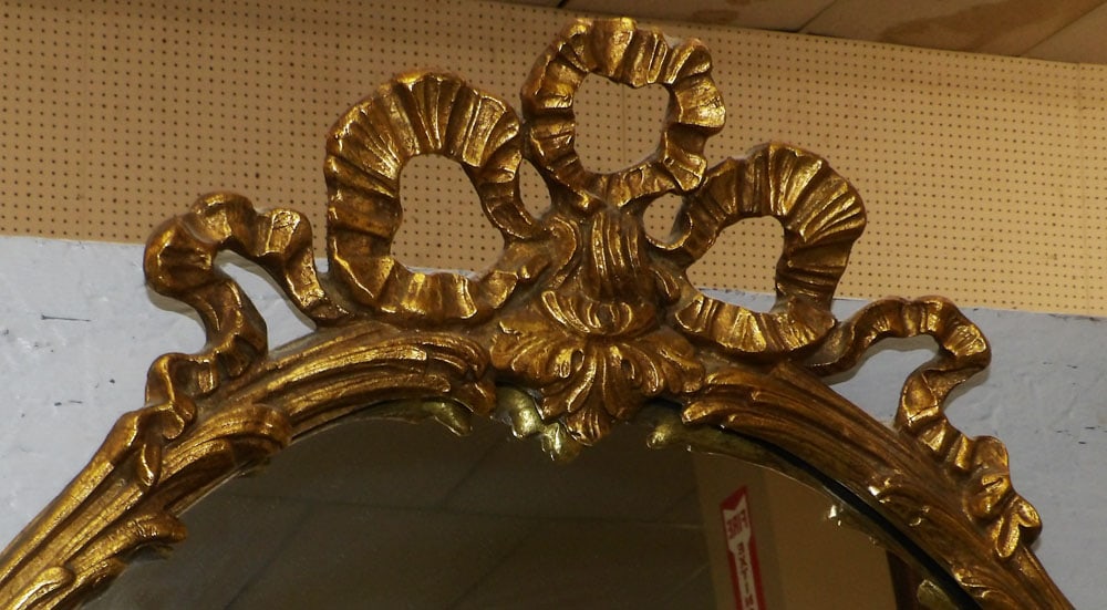 Gilded Frame Oval Mirror - 2