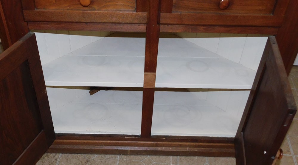 Antique Walnut Two Piece Corner Cabinet - 3