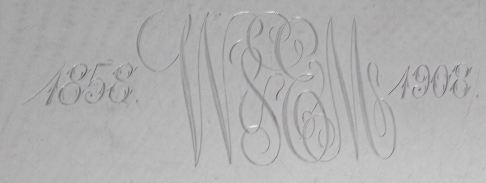 Ornate Silverplated Serving Tray with Grape & Cable Border - 6