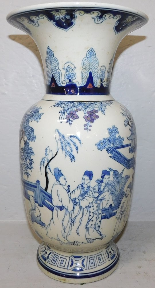 Oriental Blue & White Porcelain Vase by Bombay (1 of 7)
