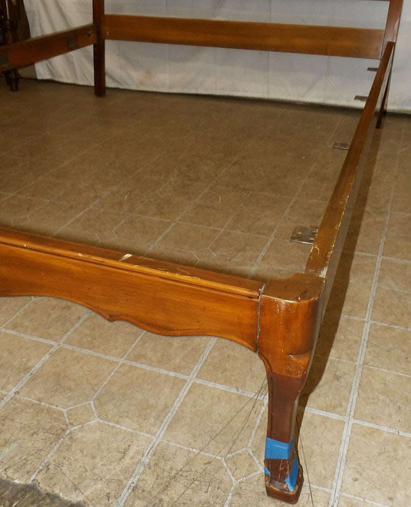 Cherry Queen Size Bed with Rails - 3