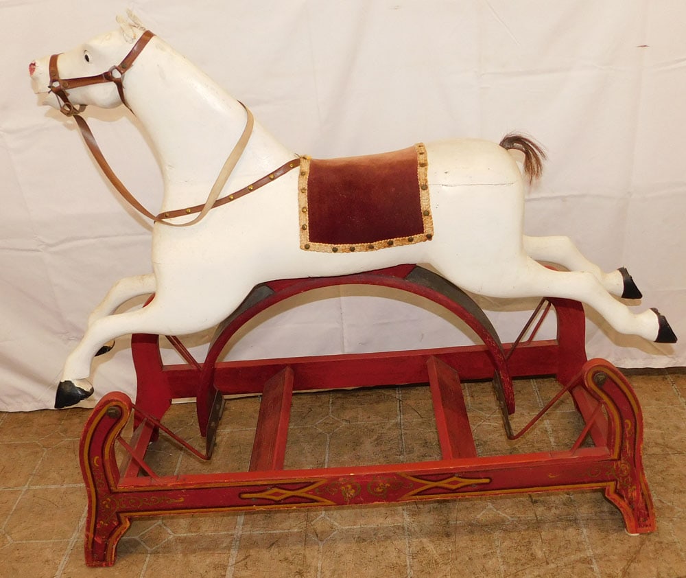 Antique Painted Carved Wood Carousel Horse (1 of 8)