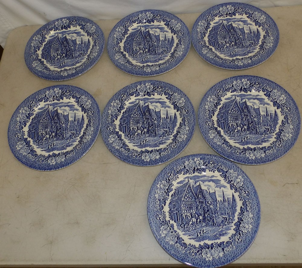 Seven Blue & White Porcelain Plates (1 of 5)