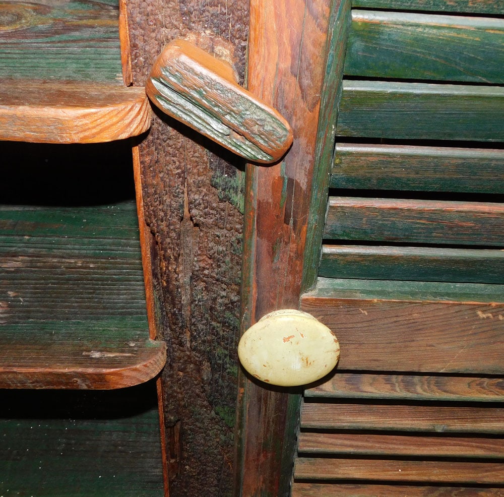 Antique Pine Shutter Door Cupboard - 3