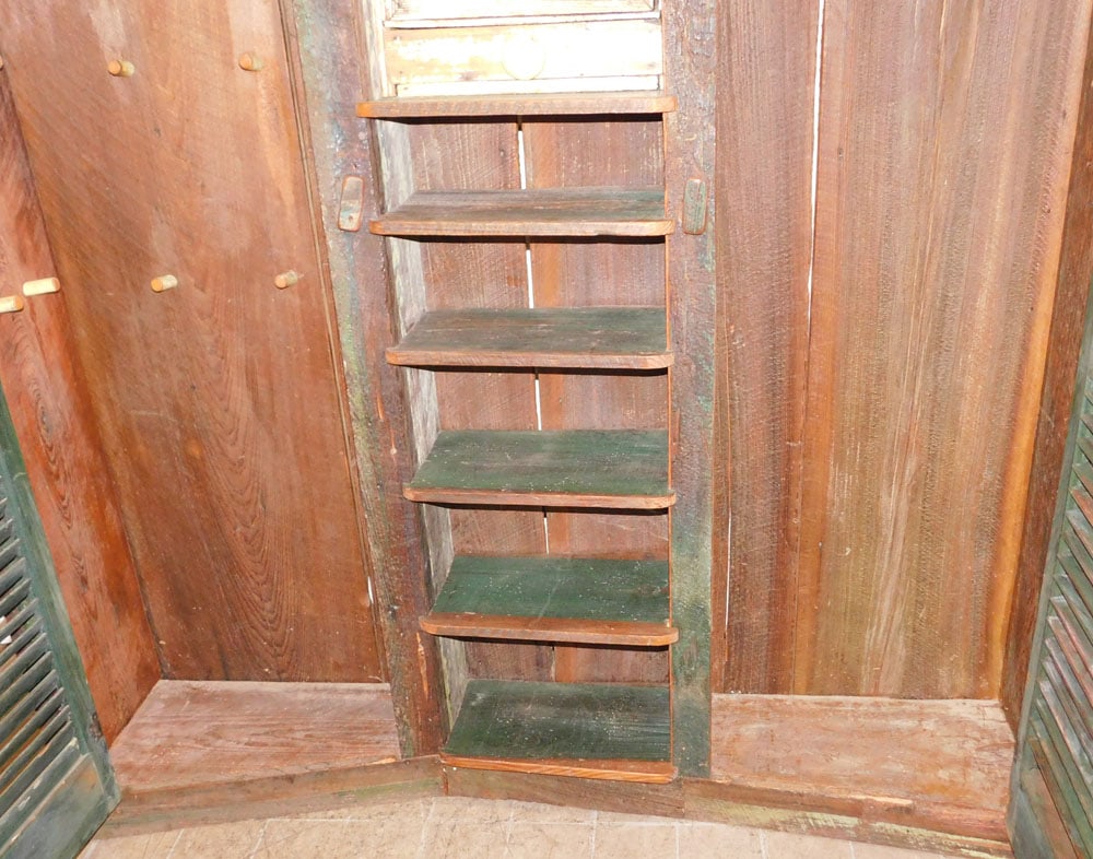 Antique Pine Shutter Door Cupboard - 5