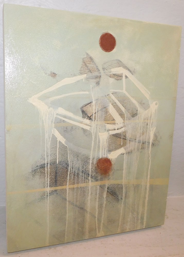 Oil on Canvas Abstract Laid on Board Entitled ''The Waiting" 2007: Oil on Canvas Abstract Laid on Board Entitled ''The Waiting" 2007. 20" x 16 1/4" ALL DESCRIPTIONS AND ANY CONDITION STATEMENT GIVEN BY LANGSTON AUCTION GALLERY ARE STRICTLY OPINIONS AND LANGSTON'S