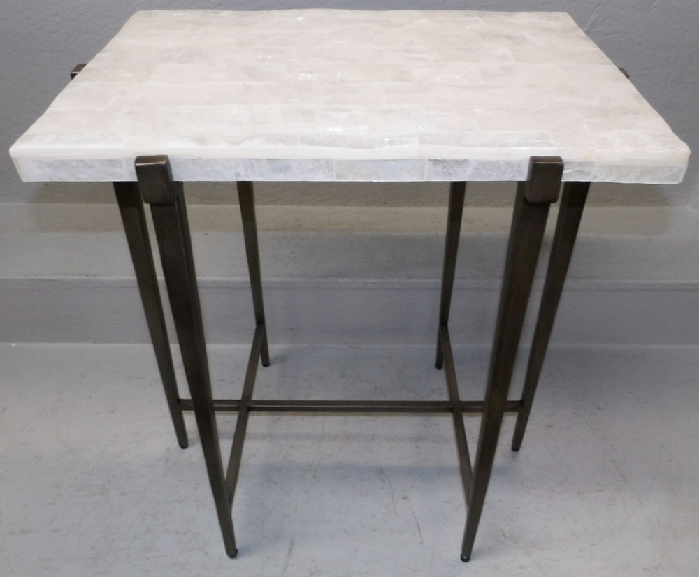 Faux Marble Top & Painted Base Modern Stand (1 of 3)