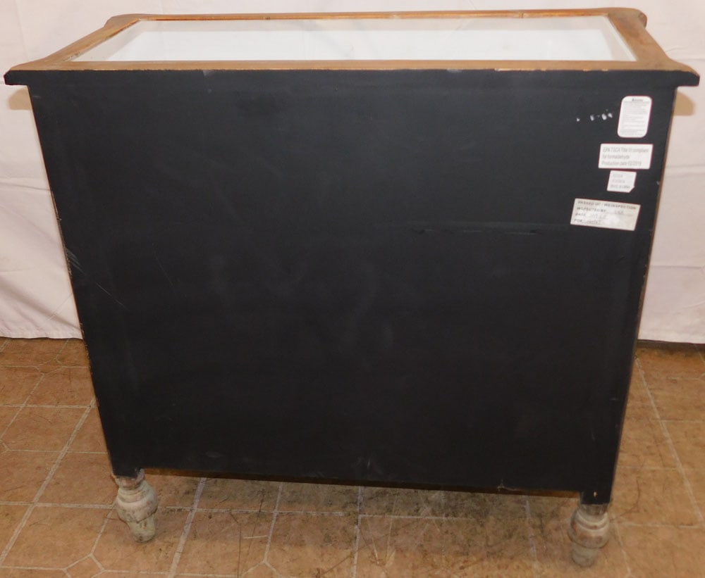 Mirror & Bleached Pine Modern Three Drawer Bed Side Chest - 5