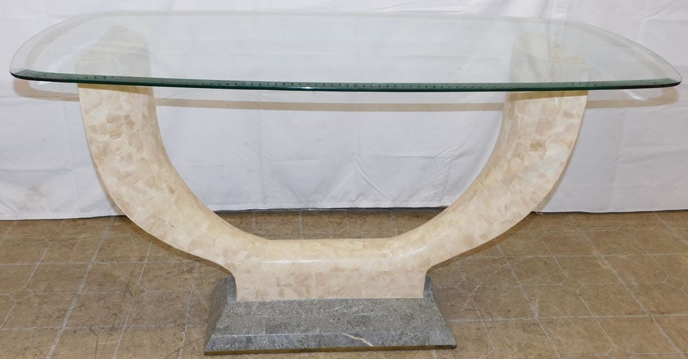 Modern Marble & Glass Top Console (1 of 5)