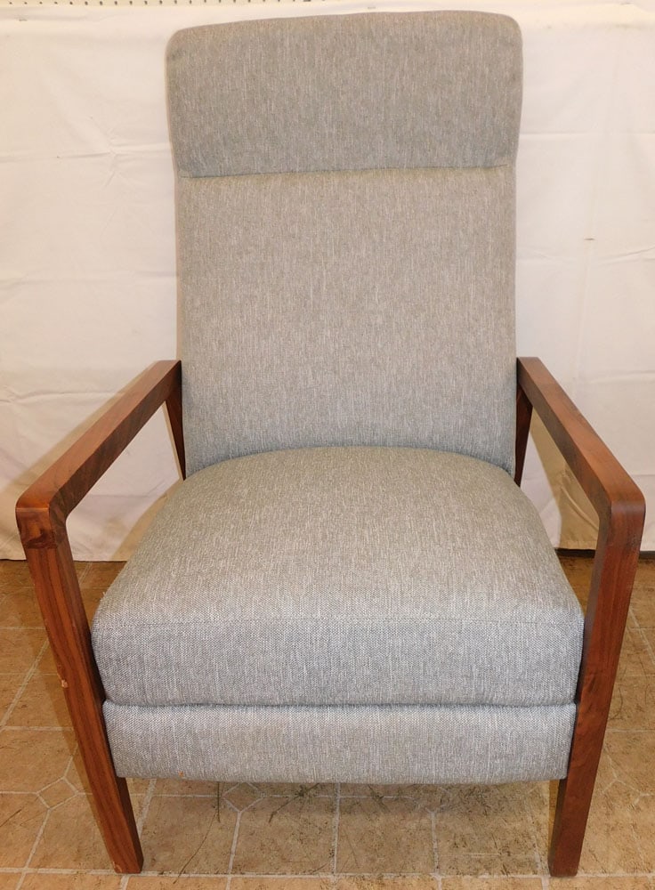 Modern Walnut & Upholstered Recliner by American Leather (1 of 5)