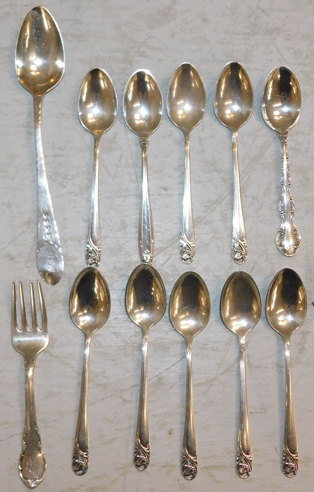 Lot of Sterling Demitasse Spoons & Fork, (4.46 ozt.) (1 of 10)