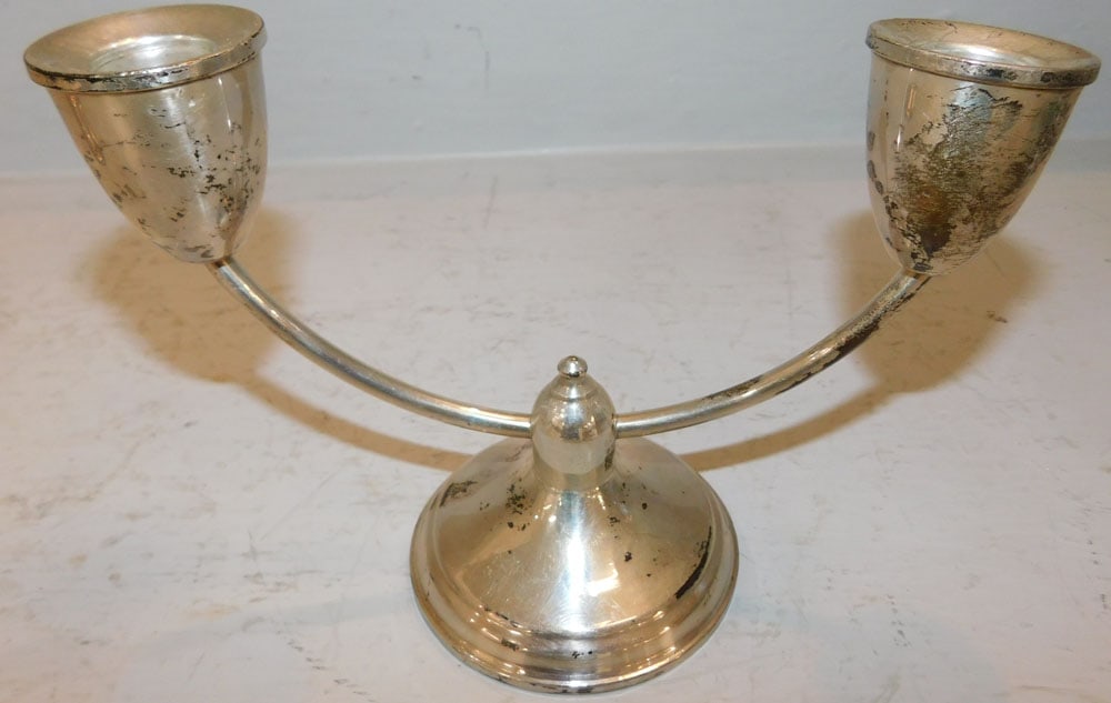 Three Sterling Weighted Candlesticks - 4