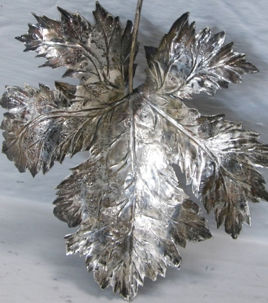 Large Sterling Maple Leaf Ornament - 2