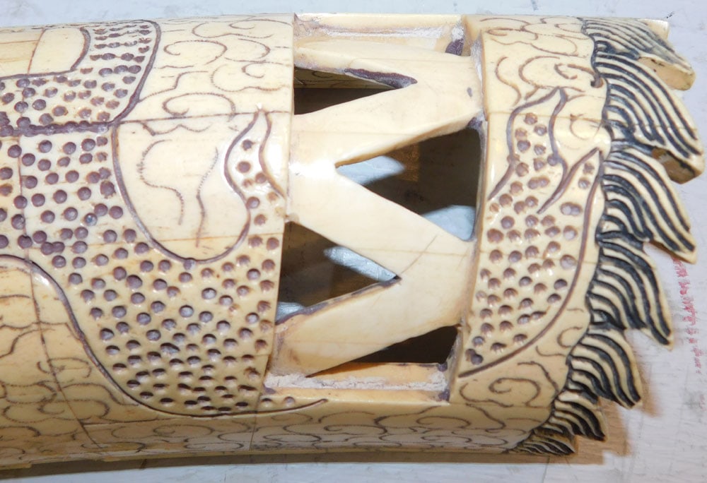 Carved Bone Open Work Element - 5