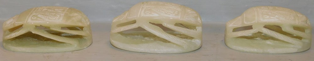 Three Stone Scarab Figurines - 2