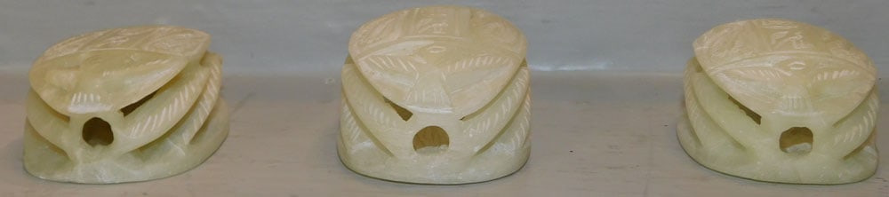 Three Stone Scarab Figurines - 3
