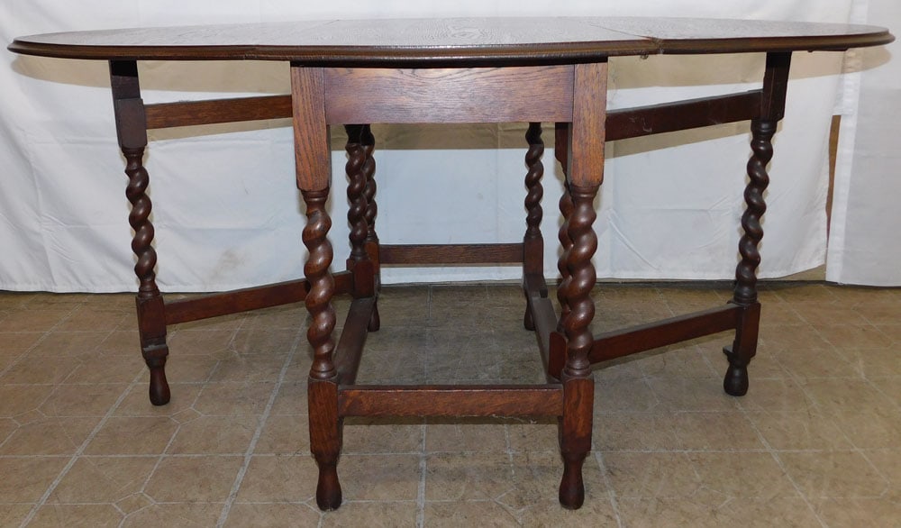 Antique Oak Gate Leg Table - 4