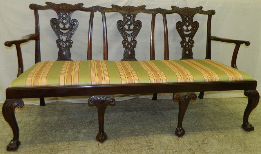 Carved Back Chipp B/C Settee.