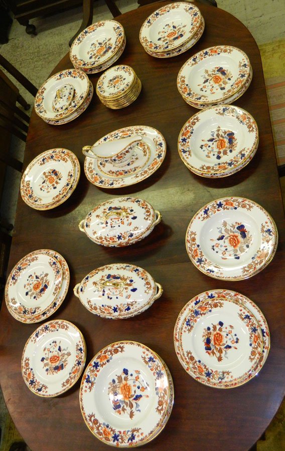(43) Piece partial Spode dinner set.: (43) Piece partial Spode dinner set. Pattern number R1280.