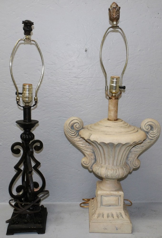 Painted Wrought Iron & Resin Lamps (1 of 4)