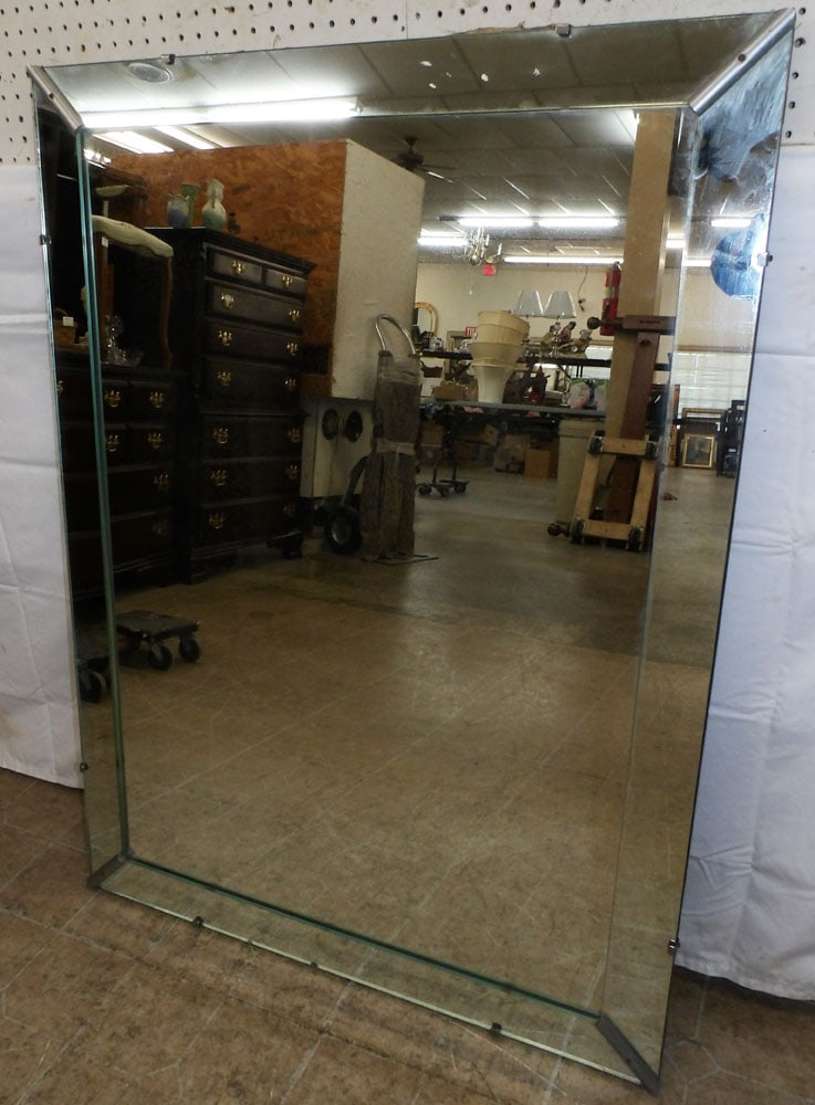 Venetian Style Mirror: Venetian Style Mirror . 47 3/4" x 35 1/2" "ALL DESCRIPTIONS AND ANY CONDITION STATEMENT GIVEN BY LANGSTON AUCTION GALLERY ARE STRICTLY?OPINIONS?AND LANGSTON'S SHALL HAVE NO RESPONSIBILITY FOR ERRORS O