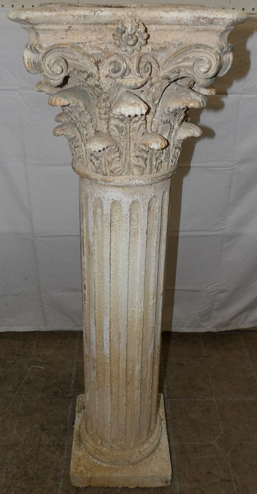 Ceramic Column Form Pedestal: Ceramic Column Form Pedestal . 43 3/4" H 13" Dia. "ALL DESCRIPTIONS AND ANY CONDITION STATEMENT GIVEN BY LANGSTON AUCTION GALLERY ARE STRICTLY?OPINIONS?AND LANGSTON'S SHALL HAVE NO RESPONSIBILITY