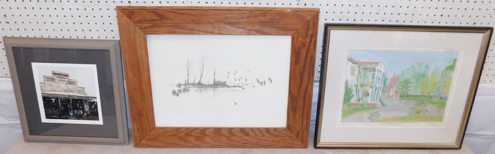 Two Framed Prints Pencil Signed: Two Framed Prints Pencil Signed. 21" x 26 3/4" "ALL DESCRIPTIONS AND ANY CONDITION STATEMENT GIVEN BY LANGSTON AUCTION GALLERY ARE STRICTLY?OPINIONS?AND LANGSTON'S SHALL HAVE NO RESPONSIBILITY FOR ERR