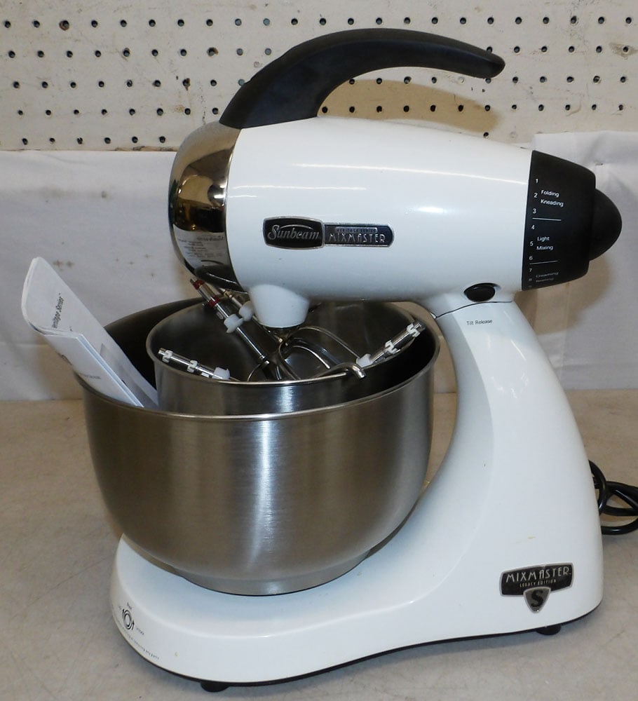 Sunbeam Electric Mixer: Sunbeam Electric Mixer. 15" x 14" "ALL DESCRIPTIONS AND ANY CONDITION STATEMENT GIVEN BY LANGSTON AUCTION GALLERY ARE STRICTLY?OPINIONS?AND LANGSTON'S SHALL HAVE NO RESPONSIBILITY FOR ERRORS OR