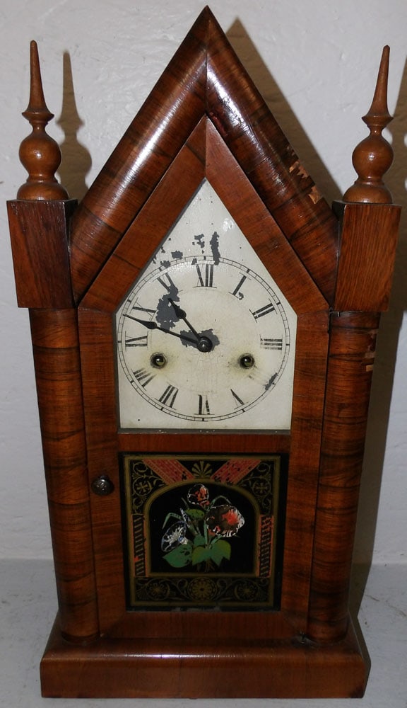 Antique Rosewood Steeple Clock by New Haven (1 of 7)