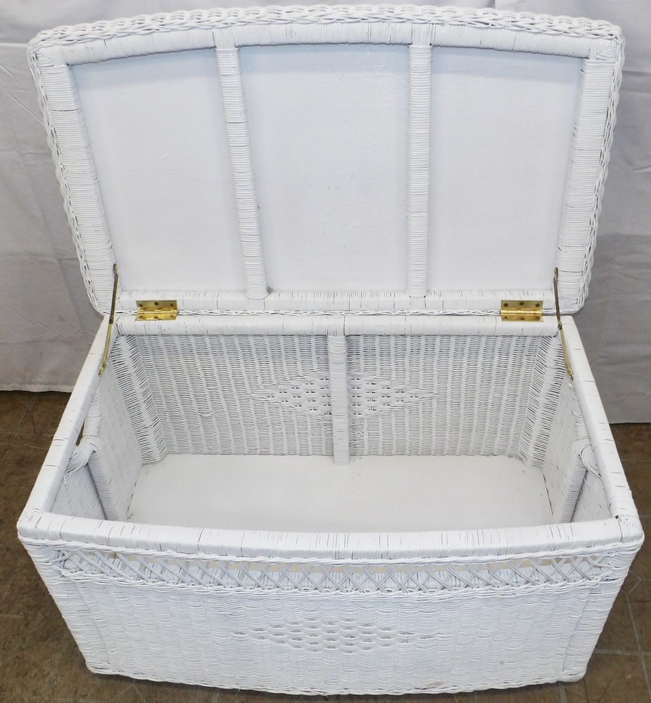 Painted Wicker Storage Box - 3