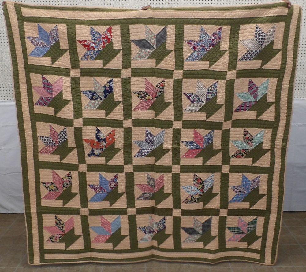 Hand Made Quilt: Hand Made Quilt . 69" x 72" "ALL DESCRIPTIONS AND ANY CONDITION STATEMENT GIVEN BY LANGSTON AUCTION GALLERY ARE STRICTLY?OPINIONS?AND LANGSTON'S SHALL HAVE NO RESPONSIBILITY FOR ERRORS OR