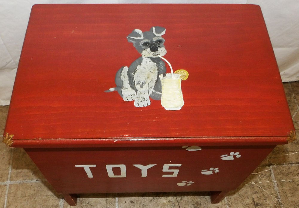 Painted Pine Toy Box - 2